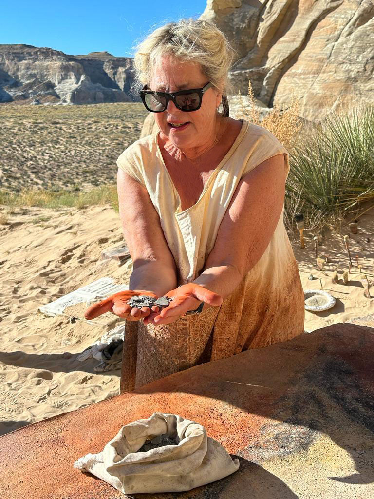 Ulrike at Amanigiri, showing different stone Materials